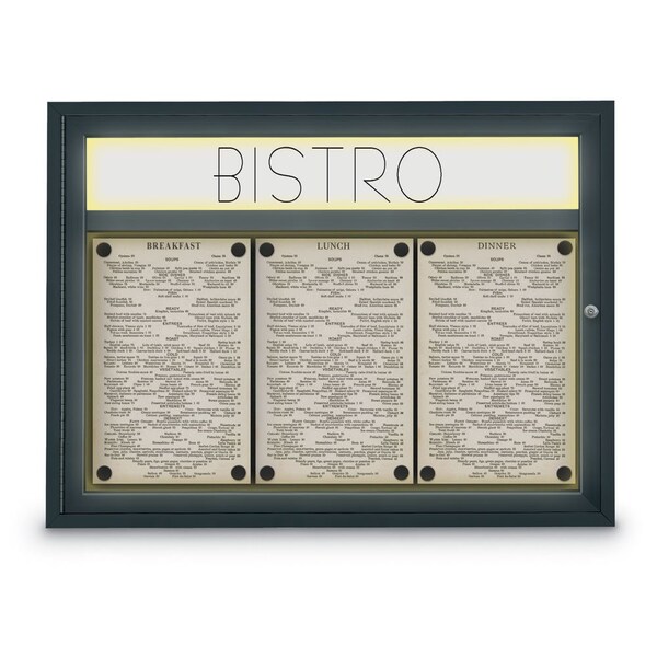 Sliding Door Indoor Enclosed Corkboard, 7